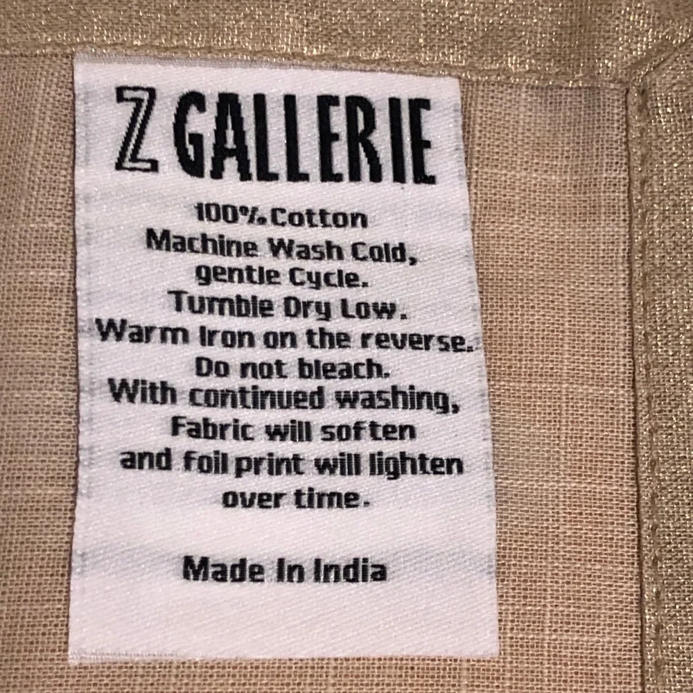 NEW Z Gallerie Gold Embroidered napkins set of 5